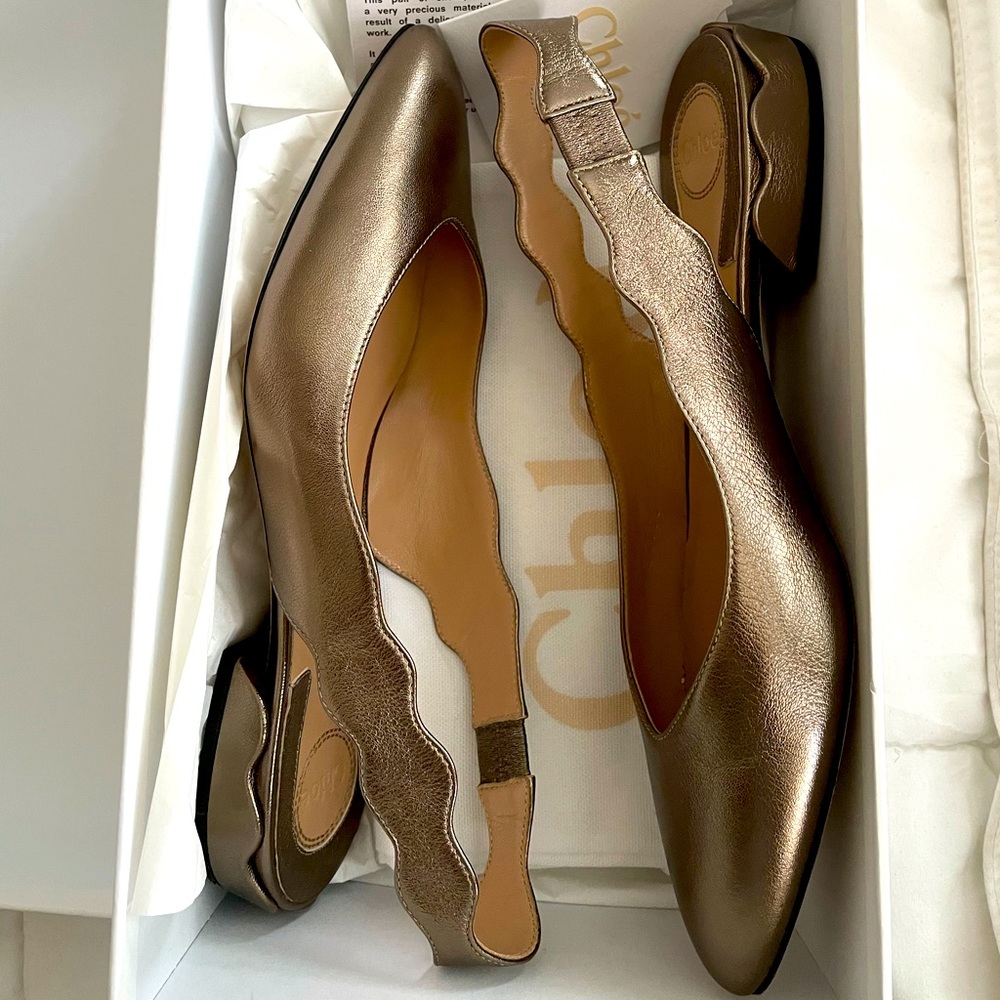 Chloe Laurena Slingback Flats Metallic **RARE**